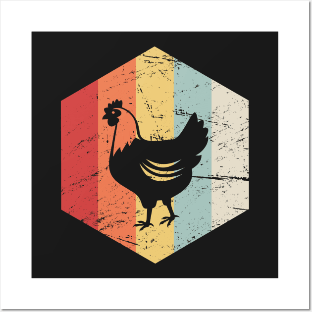 Retro Vintage Chicken farmer Icon Wall Art by MeatMan